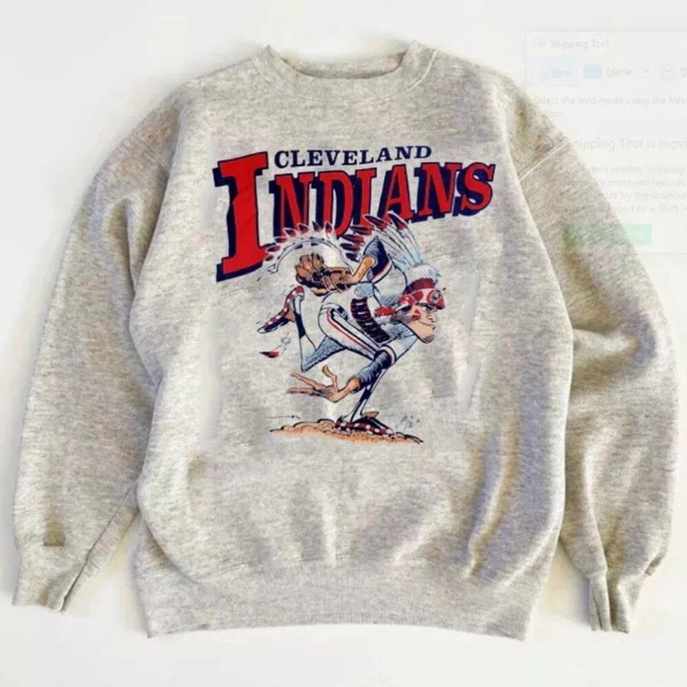 Cleveland Indians Baseball Cartoon Graphic Sweatshirt Men Women Jg467